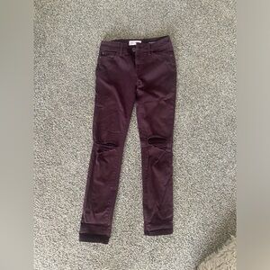 Maroon skinny jeans
